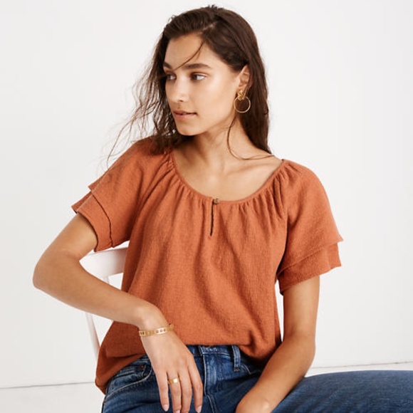 Madewell Tops - (122) madewell texture & thread tiered sleeve top
